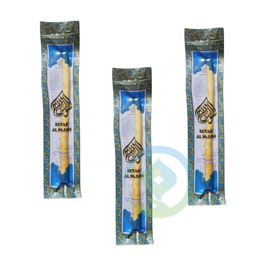 Set Isi 3 Sewak Al-Najam Natural 6" Ranting Kemasan Vakum Sikat Gigi Sunnah Peelu Siwak Siwak