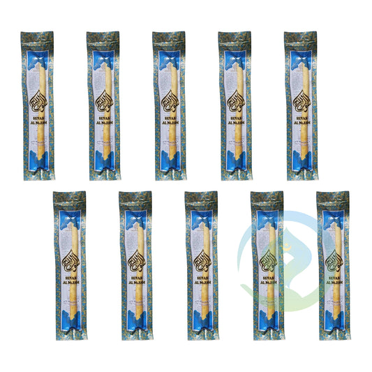 Set of 10 Sewak Al-Najam Natural 6″ Vacuum Packed Twig Sunnah Toothbrush Peelu Siwak Miswak