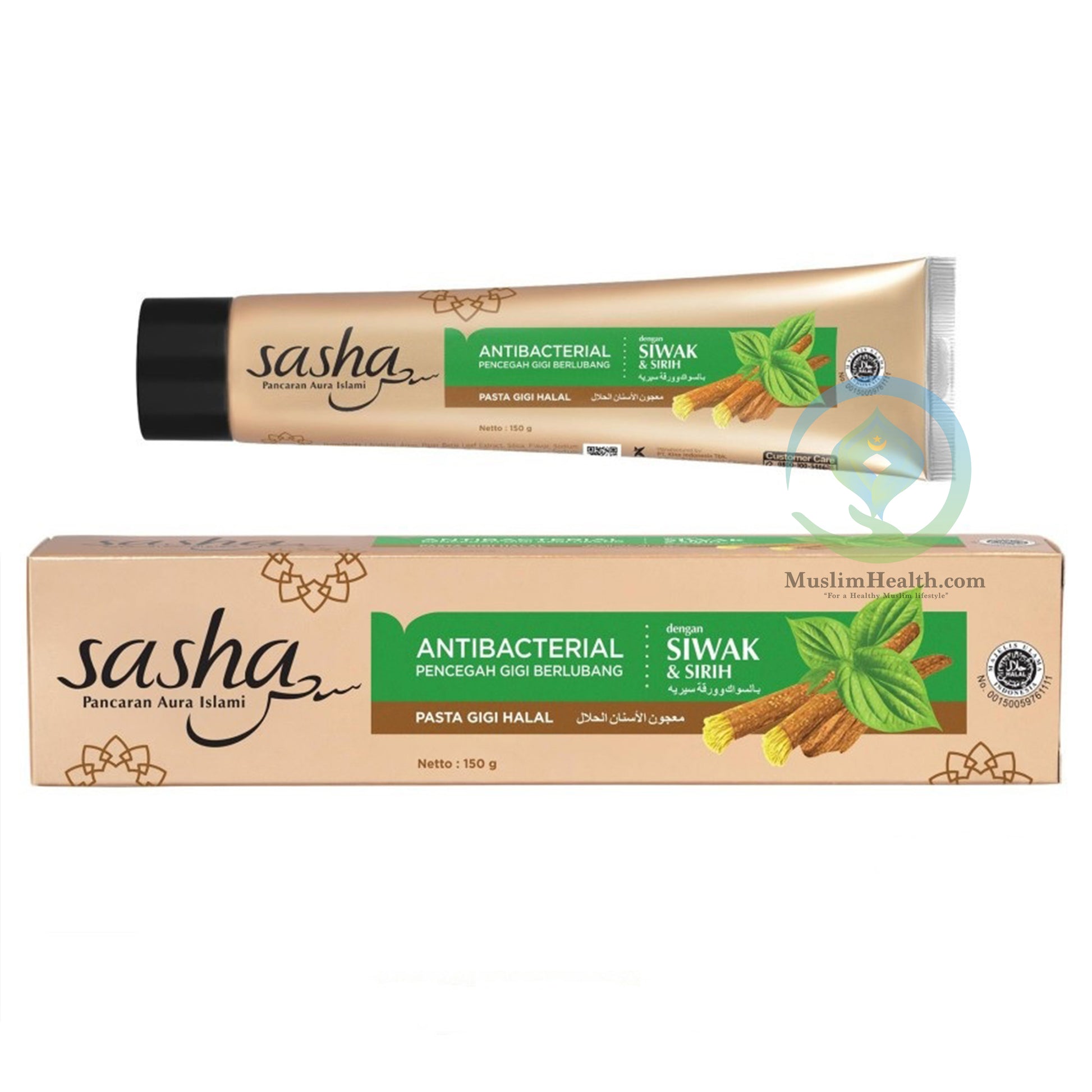 Sasha Siwak Toothpaste – Herbal Antibacterial Gold With Betal Extract – 150Gr