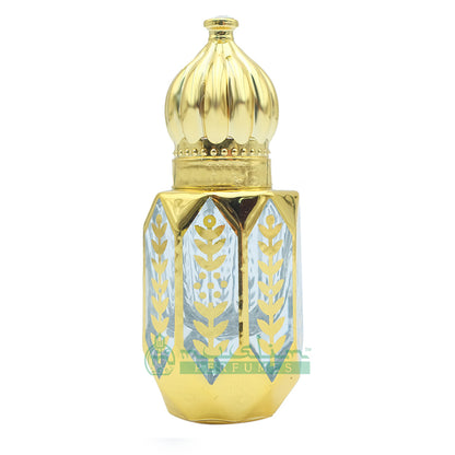 6Ml Attar Perfume Bottle | Gold-Tone  Masjid Dome Glass Dipper Vial