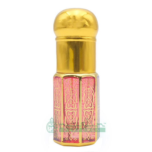 Custom Oil in Small Gold-Tone Attar Bottle | 3Ml Roll-On Glass Arabesque Perfume Bottle Plastic Cap (Blue, Green, Red)