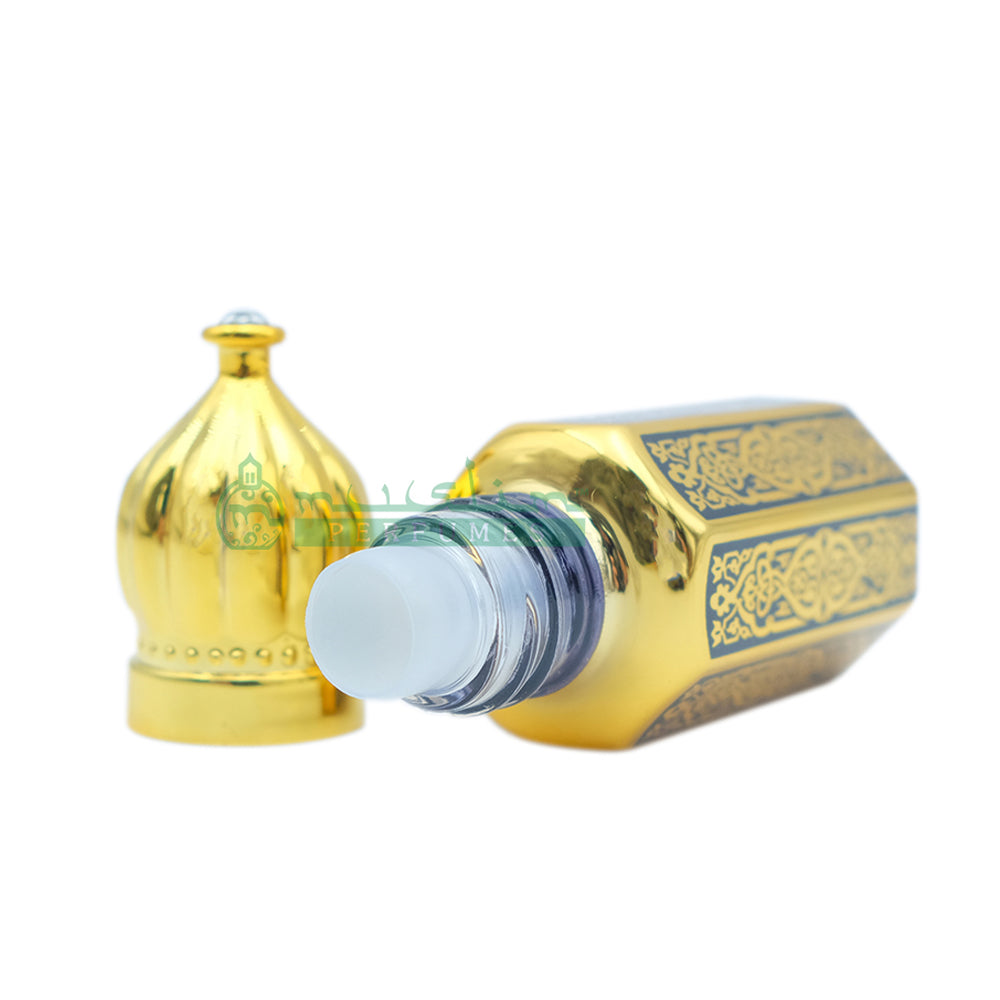 6Ml Perfume Bottles | Gold Arabesque Jeweled Dome Design (Dark Blue, Blue Or Red)