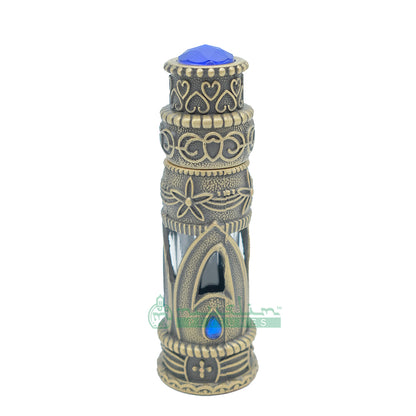 6 ml Emirati Arabesque Attar Perfume Bottle | Antique Brass Glass Dipstick Vial