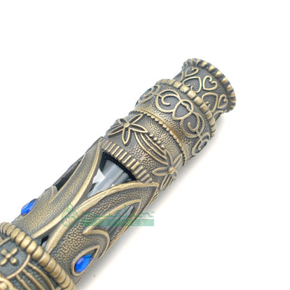 6 ml Emirati Arabesque Attar Perfume Bottle | Antique Brass Glass Dipstick Vial
