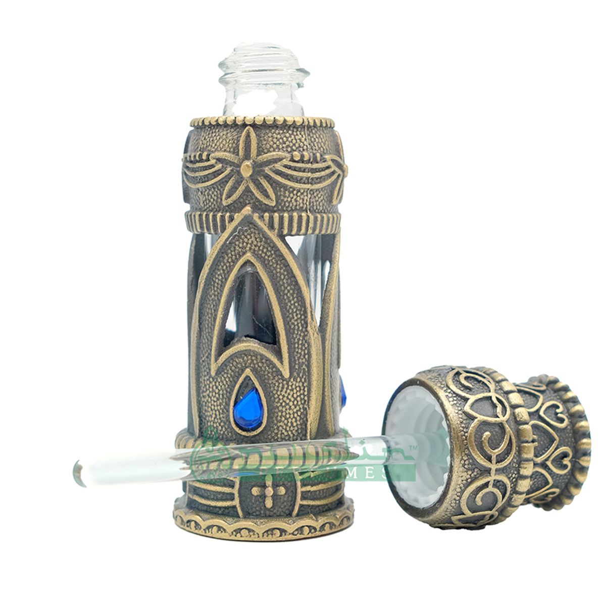 Custom Oil in 6Ml Arabesque Attar Perfume Bottle | Antique Brass Dipper Vial