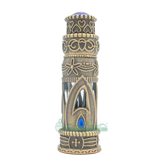 6 ml Emirati Arabesque Attar Perfume Bottle | Antique Brass Glass Dipstick Vial
