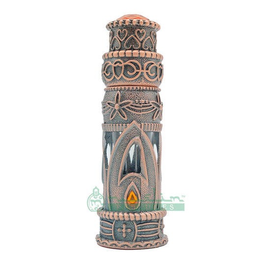 6Ml Emirati-Style Attar Perfume Bottle With Dipstick | Glass Vial Encased With Antique Bronze