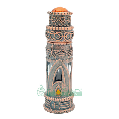 6ml Emirati-Style Attar Perfume Bottle With Dipstick | Glass Vial Encased With Antique Bronze