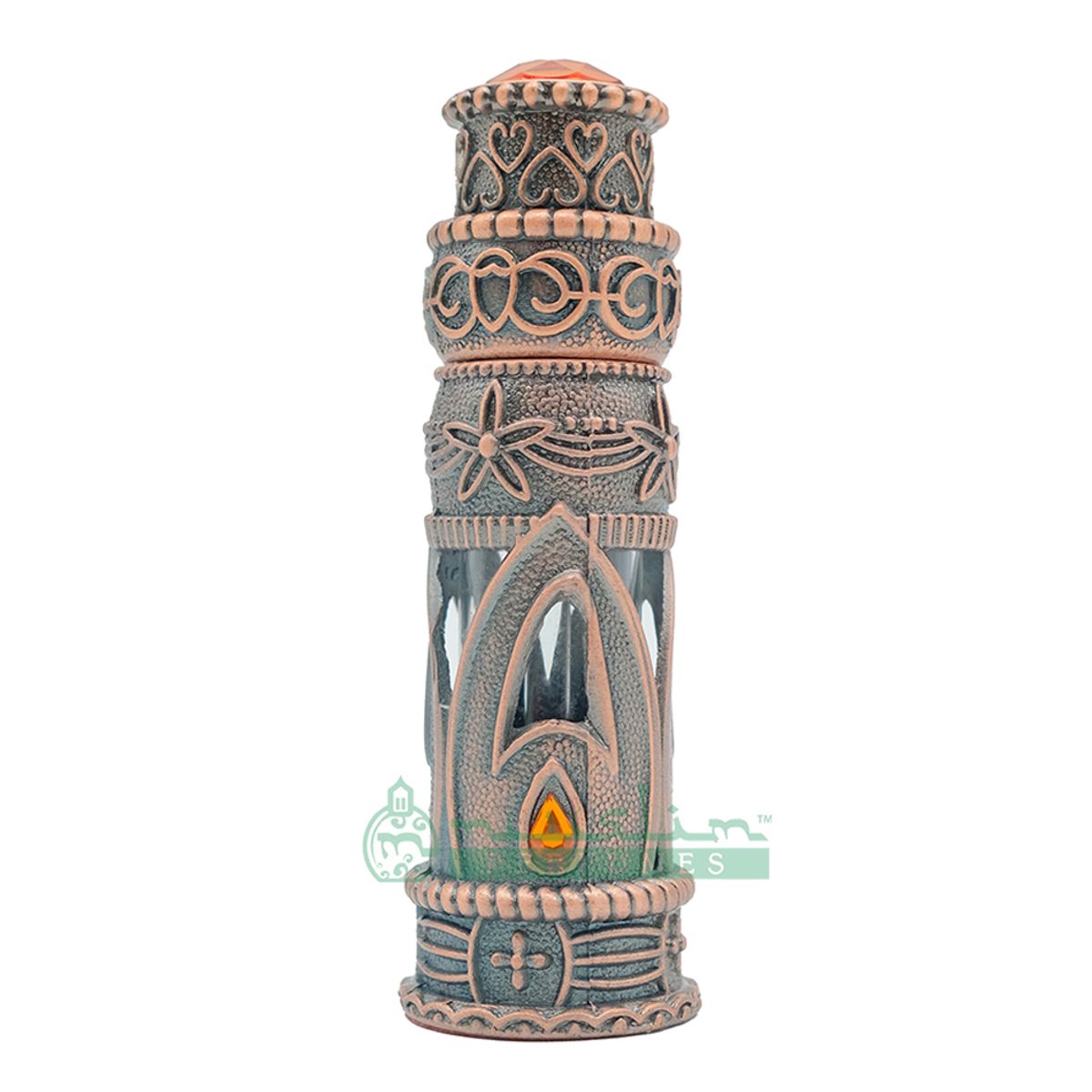 Custom Oil in 6Ml Emirati-Style Attar Perfume Bottle With Dipstick | Glass Vial Encased With Antique Bronze