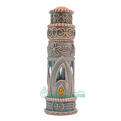 Custom Oil in 6Ml Emirati-Style Attar Perfume Bottle With Dipstick | Glass Vial Encased With Antique Bronze