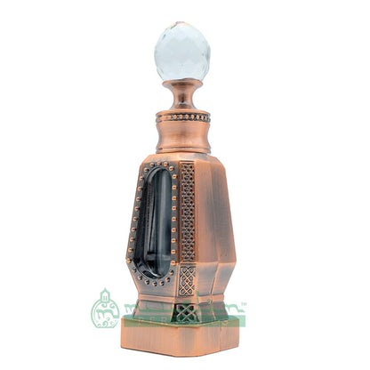 Custom Oil in 10 ml Perfume Bottles For Attar | Dubai Design Antique Copper 4-Sided Crystal Topped with Dipstick