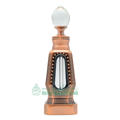 Custom Oil in 10 ml Perfume Bottles For Attar | Dubai Design Antique Copper 4-Sided Crystal Topped with Dipstick