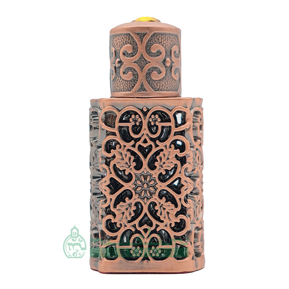 3Ml Arabesque Attar Perfume Bottle | Bronze Encased Glass Antiqued Dipstick Vial