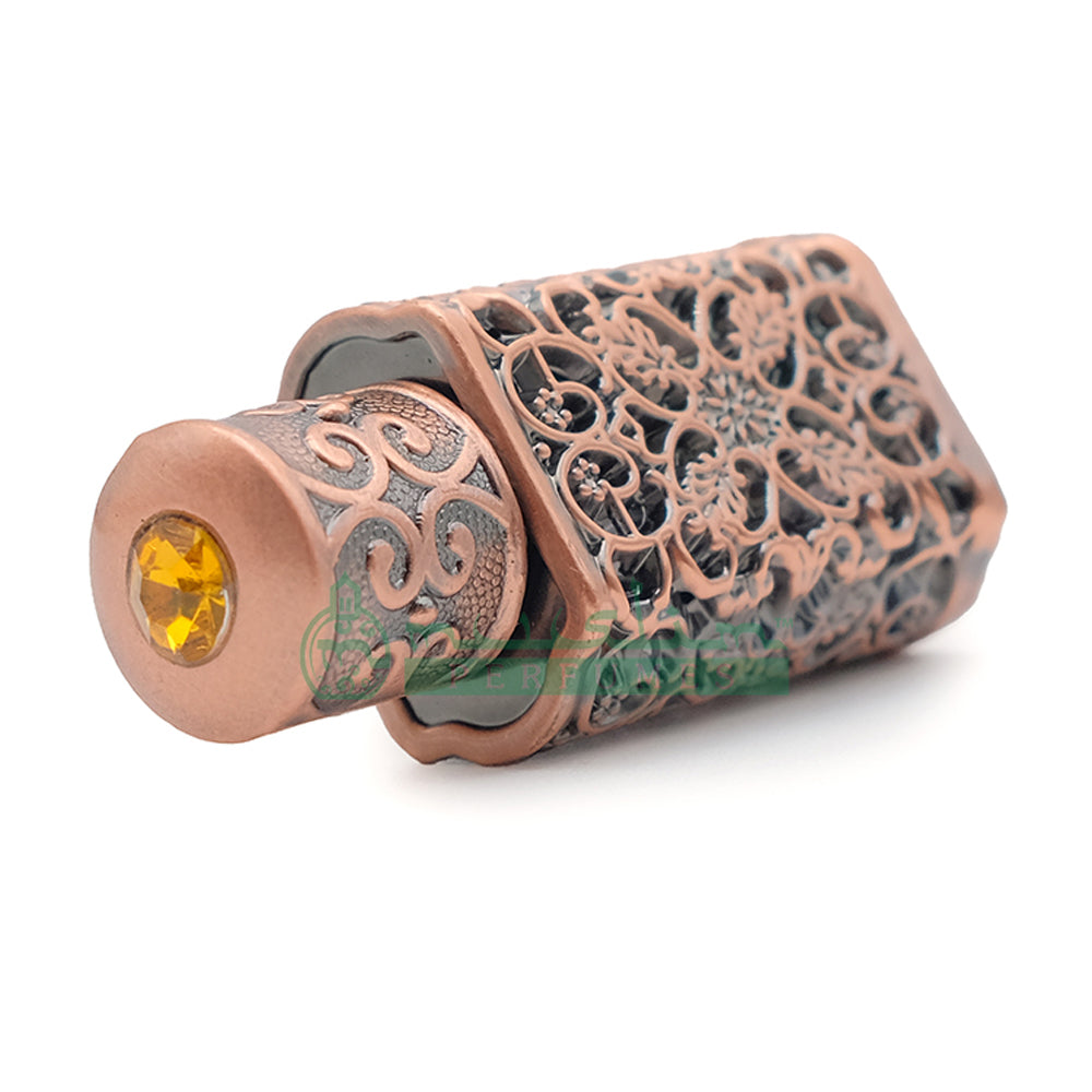 6 ml Pure Green Papuan Oud Perfume Oil in Emirati-Style Antique Bronze Encased Glass Dipstick Bottle