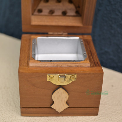 Medium Pyramid Handcrafted Teak Wood Bukhoor Incense Burner