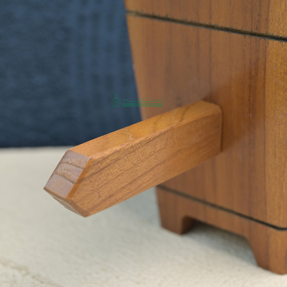 Extra Large Tapered Rectangular-Shaped Handcrafted Teak Wood Bukhoor Incense Burner with Sandal Design