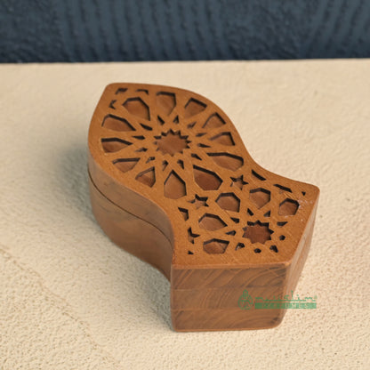 Sandal-Shaped Handcrafted Teak Wood Bukhoor Storage Box