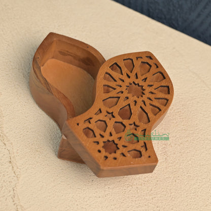 Sandal-Shaped Handcrafted Teak Wood Bukhoor Storage Box