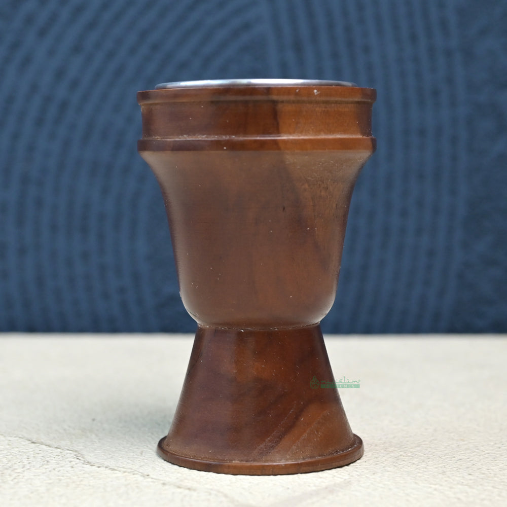 Handcrafted Teak Wood Bukhoor Incense Burner, Spool-Shaped Wooden Incense