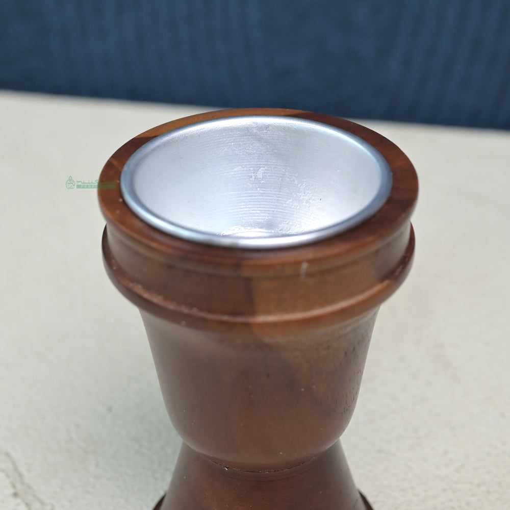 Handcrafted Teak Wood Bukhoor Incense Burner, Spool-Shaped Wooden Incense