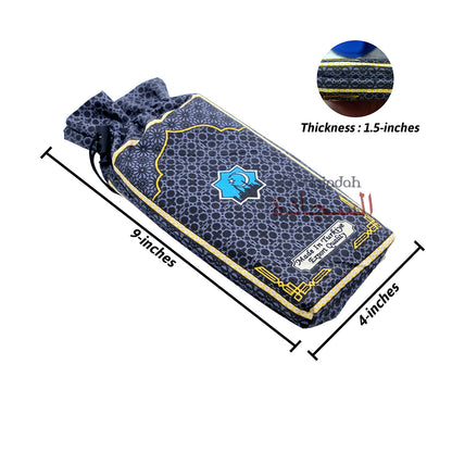Travel Prayer Rug - Thin 24x40In Crescent Mosque Sajadah Design Prayer Rug