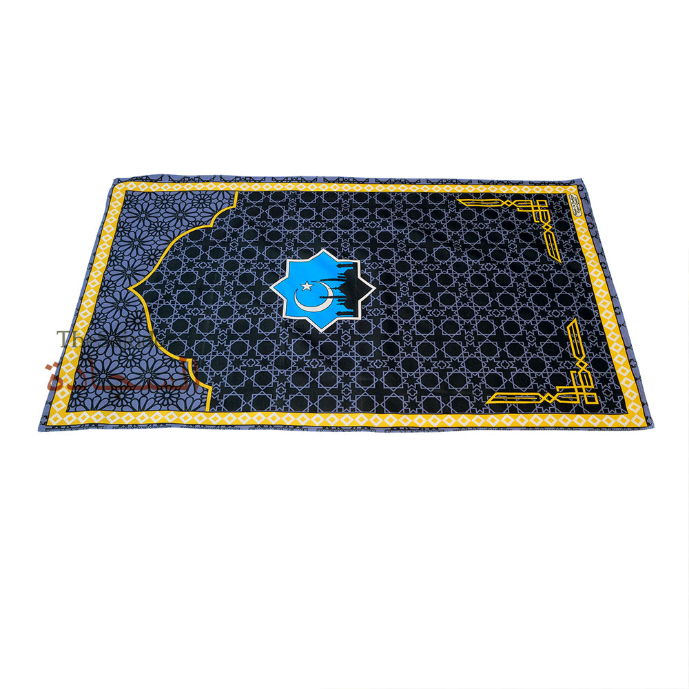 Travel Prayer Rug – Thin 24x40In Crescent Mosque Sajadah Design Prayer Rug