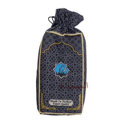 Travel Prayer Rug - Thin 24x40In Crescent Mosque Sajadah Design Prayer Rug