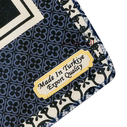 Travel Prayer Rug - Thin 24x40In Black Kabah Arched Design Sajadah Prayer Rug