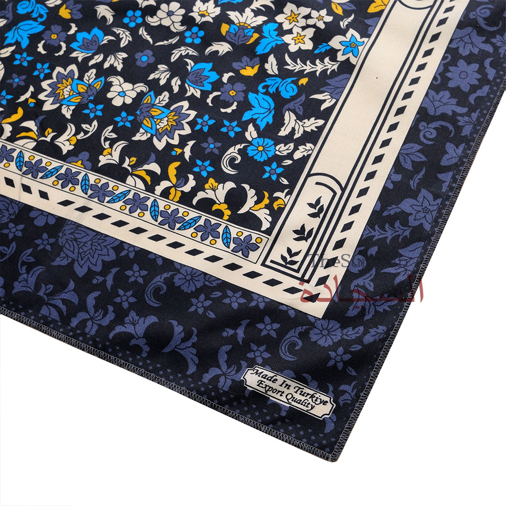 Travel Prayer Rug - Thin 24x40In "Madina" Flower Design Sajadah Prayer Rug