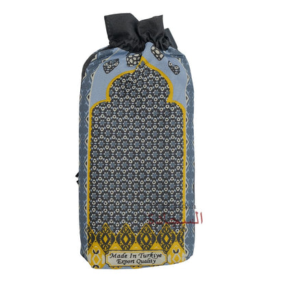 Travel Prayer Rug – Thin 24x40In Moroccan Monogram Arched Sajadah Design Prayer Rug