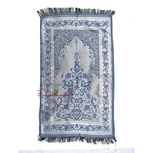 Blue Thin Prayer Rug Chrome Flowers Pointed Arch Salat Rug Prayer Mat Rug