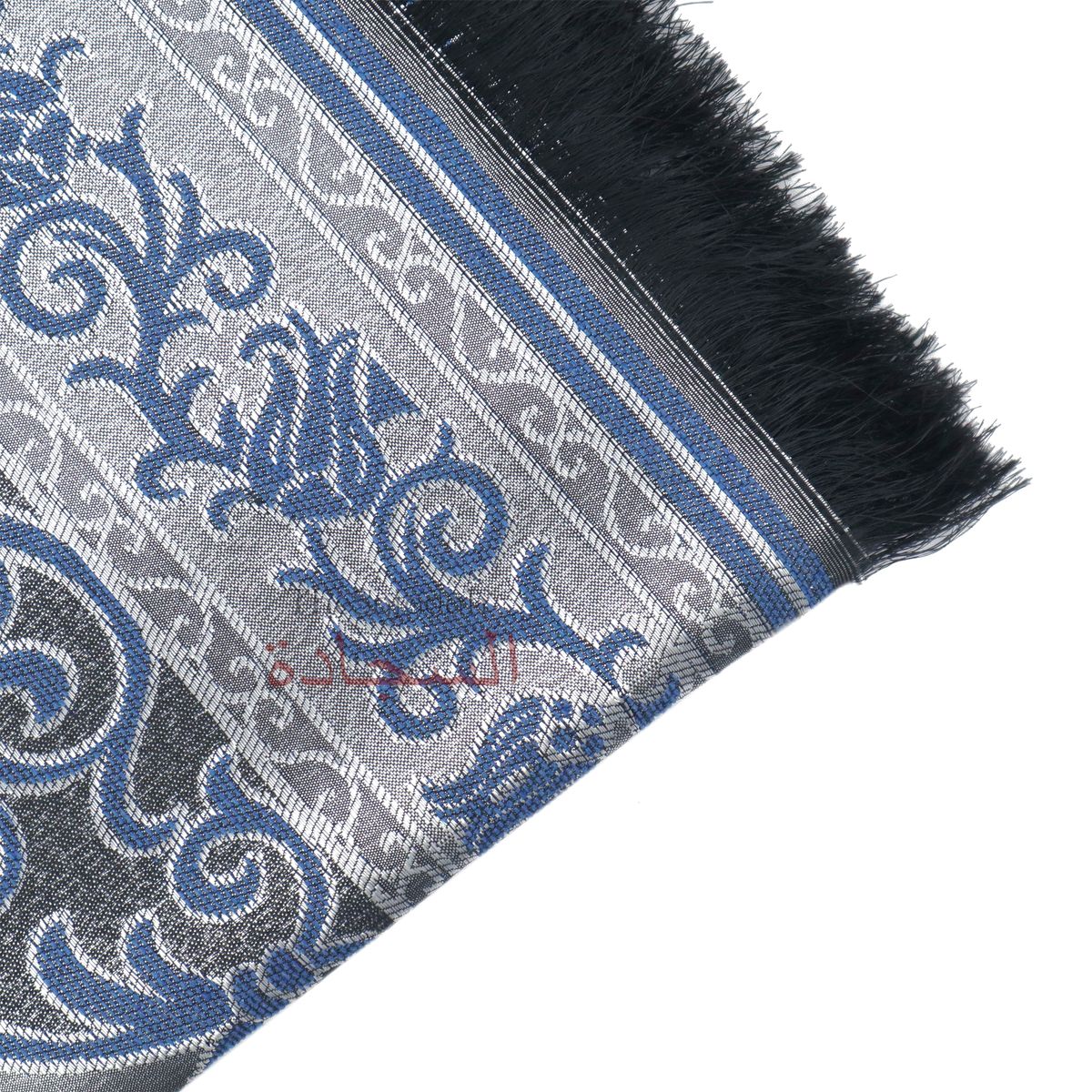Blue Thin Prayer Rug Chrome Flowers Pointed Arch Salat Rug Prayer Mat Rug