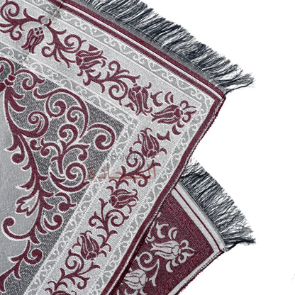 Wine Red Thin Prayer Rug 47x25-inch - Perfect For Travel, Folds Small