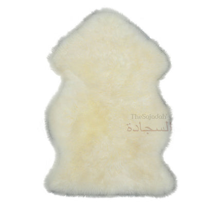 White Genuine Sheep Natural Skin Comfortable Prayer Rug