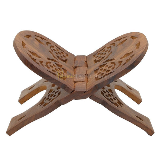 Medium Carved Rounded Top Wooden Qur’An Stand – 13
