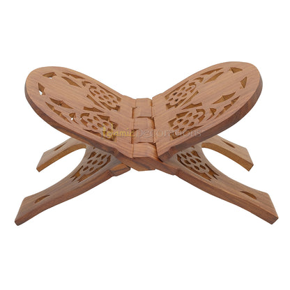 Large Carved Rounded Top Wooden Qur'An Stand - 15"