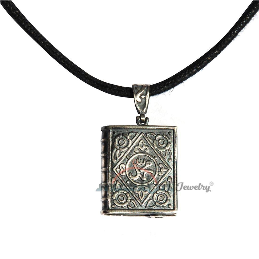 Sterling Silver Open-able Allah Muhammad Book Talisman Pendant
