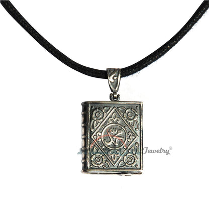 Sterling Silver Open-Able Allah Muhammad Book Talisman Pendant