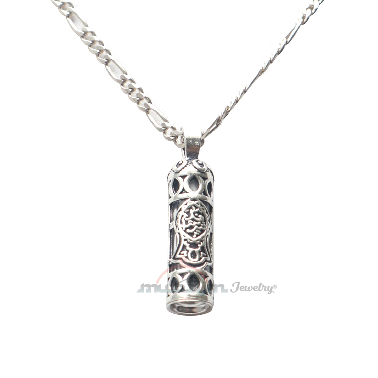 Prophet Sandal Emblem Jowshan Kebir Vial Sterling Silver Pendant