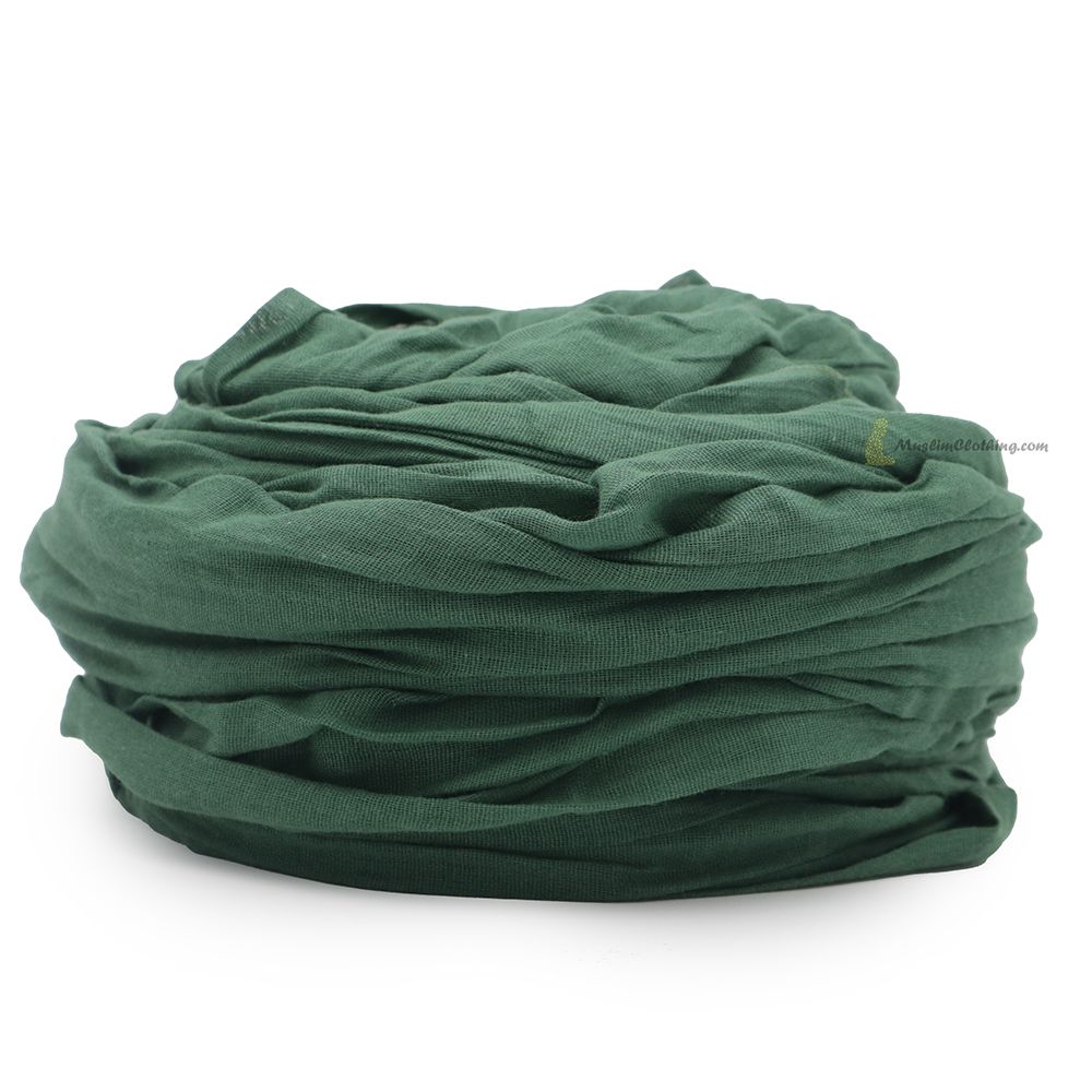 Dark Green Turban Fabric Islamic Amamah Shadhili 100% Japanese Cotton Gauze