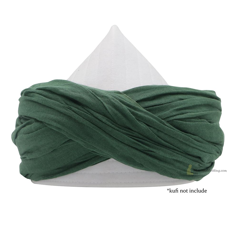 Dark Green Turban Fabric Islamic Amamah Shadhili 100% Japanese Cotton Gauze
