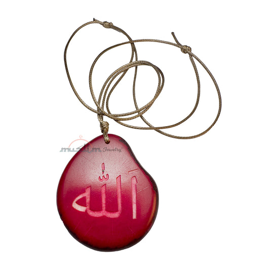 Magenta Drop Shape – Name Of Allah – Tagua Pendant