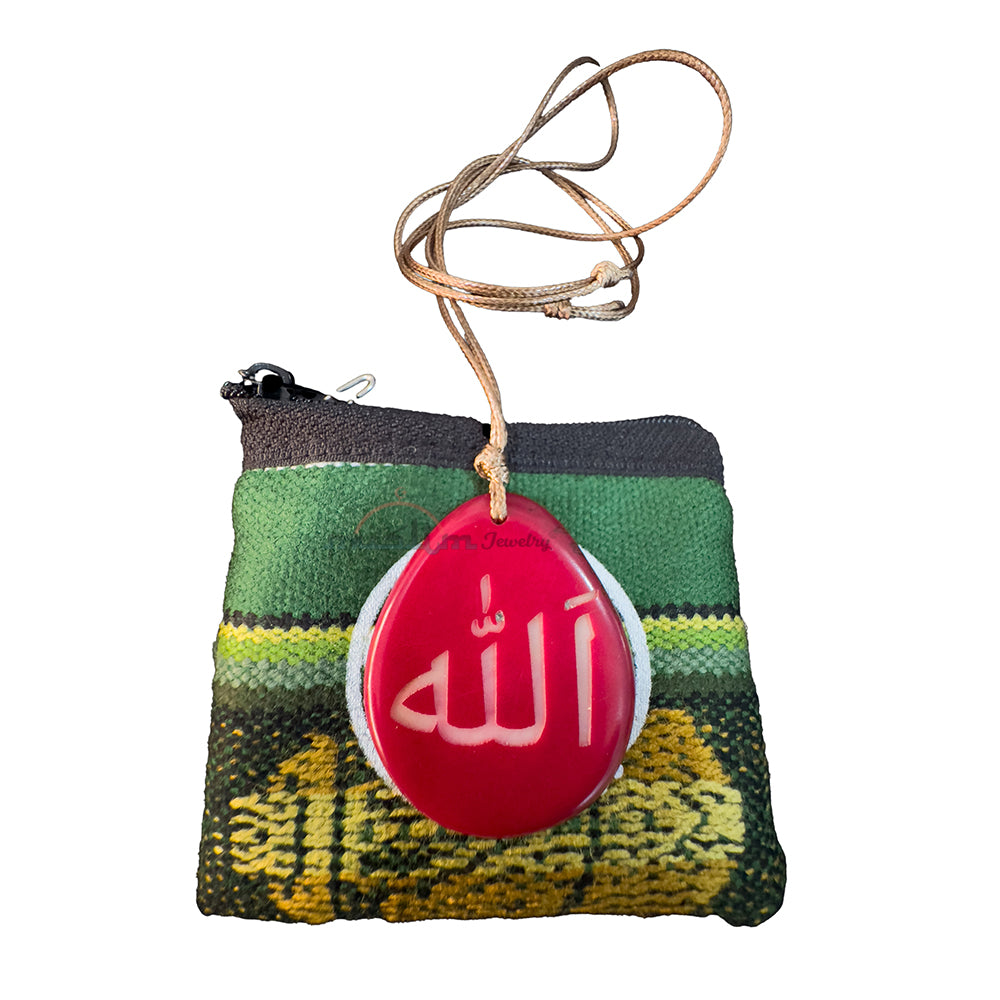 Magenta Drop Shape – Name Of Allah – Tagua Pendant