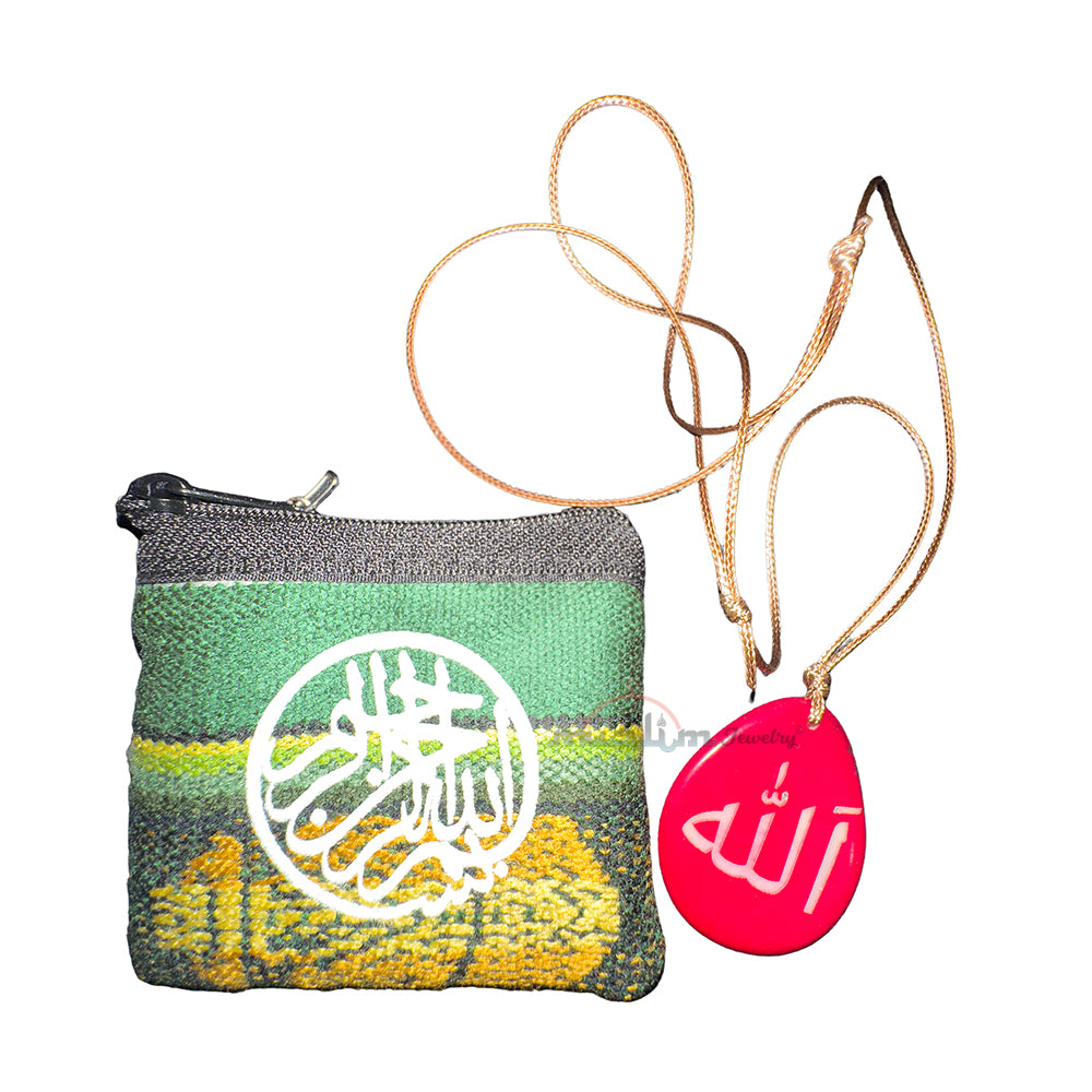 Liontin Tagua Bentuk Tetesan Magenta - Nama Allah