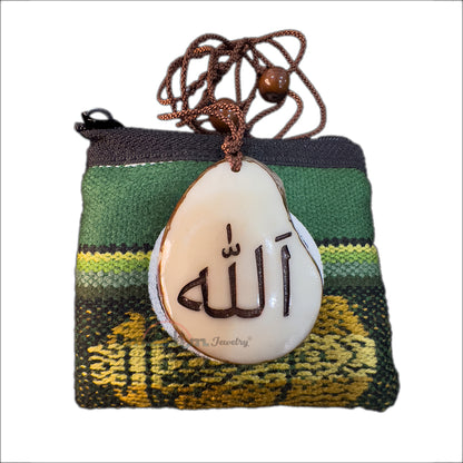 Liontin Tagua Bentuk Tetesan Putih - Nama Allah