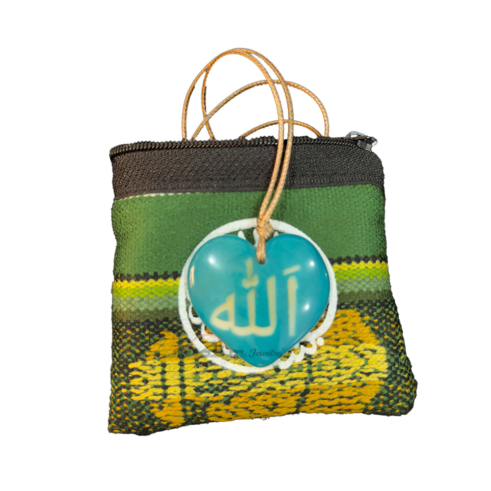 Turquoise Heart Shape - Name Of Allah - Tagua Pendant