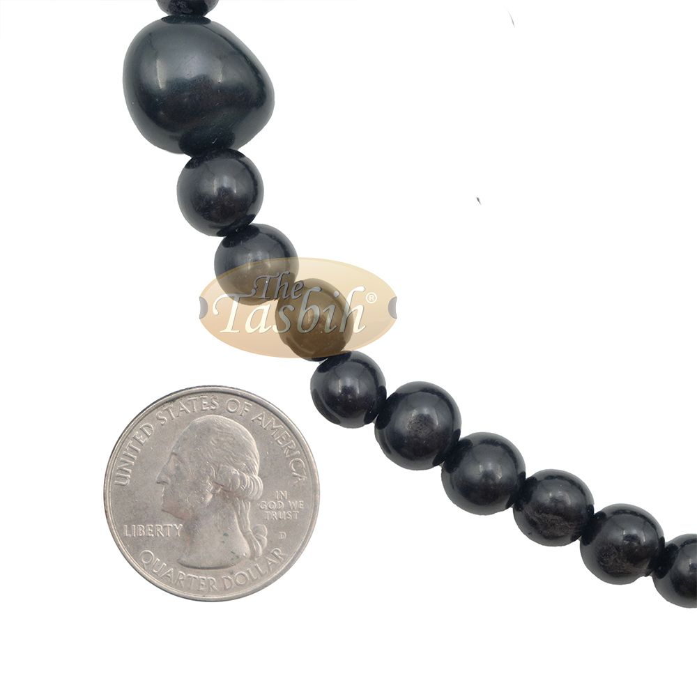 Black Natural Colored Dye Eco-Friendly Sustainable Original Açai Seed 9 mm Beads Traditional Tasbih