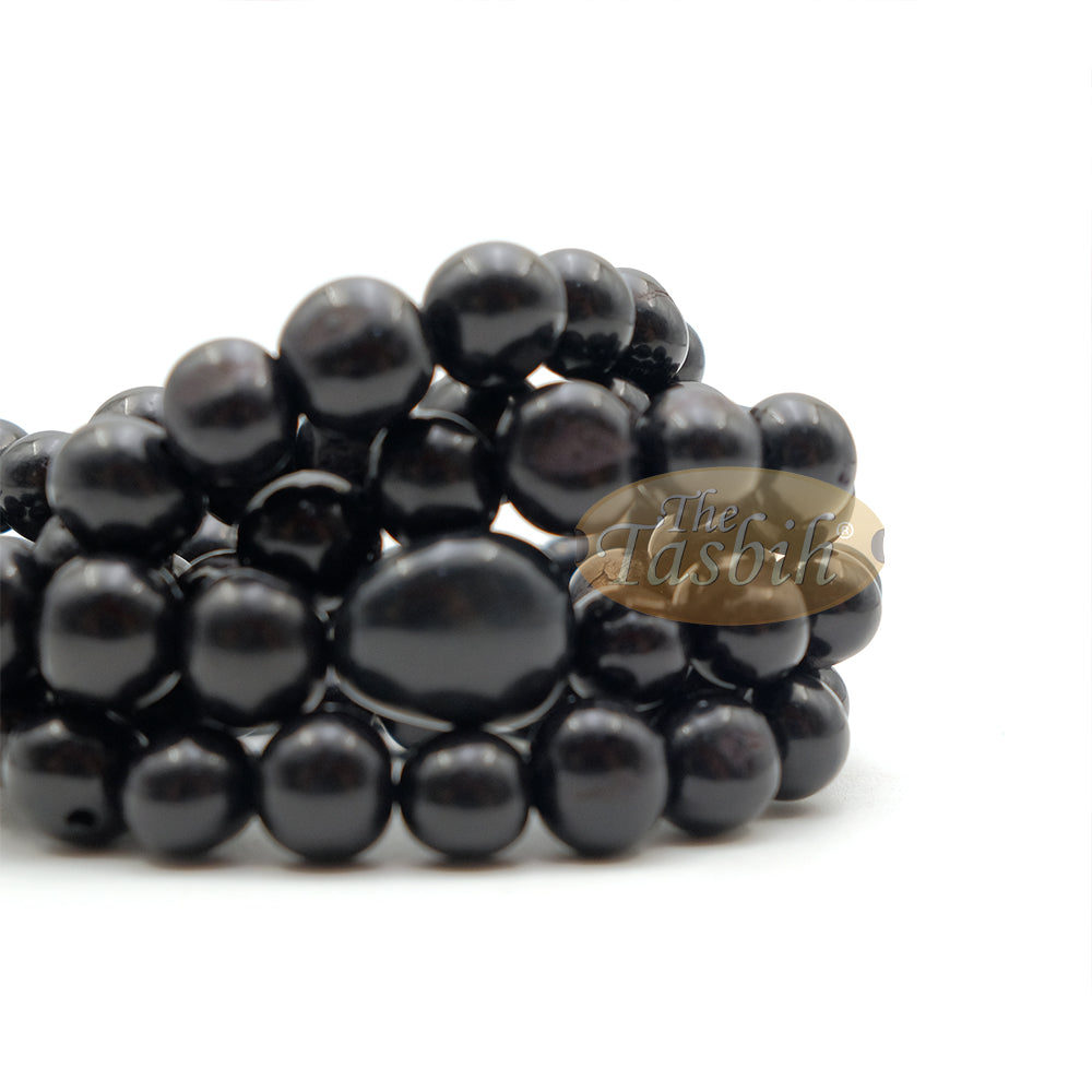 Black Natural Colored Dye Eco-Friendly Sustainable Original Açai Seed 9mm Beads Traditional Tasbih