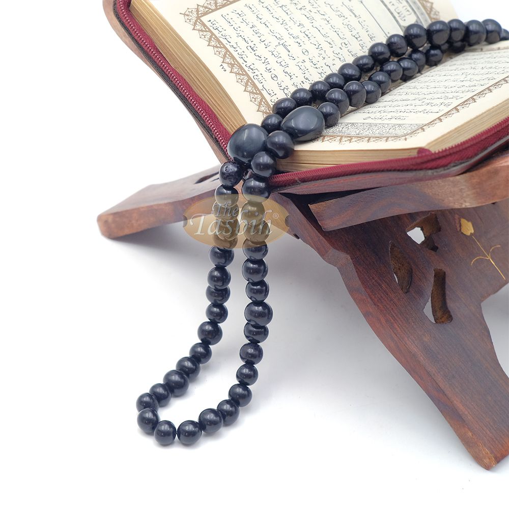 Black Natural Colored Dye Eco-Friendly Sustainable Original Açai Seed 9 mm Beads Traditional Tasbih