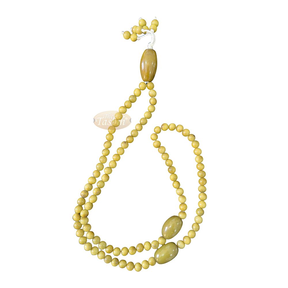 Yellow Natural Colored Dye Eco-Friendly Sustainable Original Açai Seed 9 mm Beads Traditional Tasbih